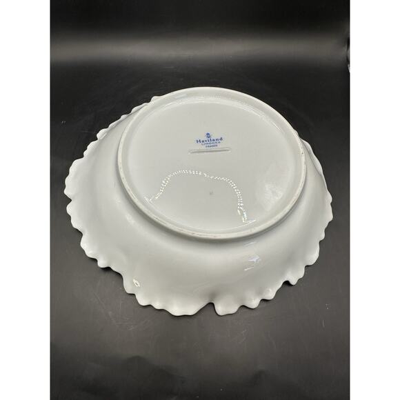 Antique Haviland Limoges Vieux Paris Porcelian Leaf Edged Serving Bowl 9.5" - Picture 8 of 10
